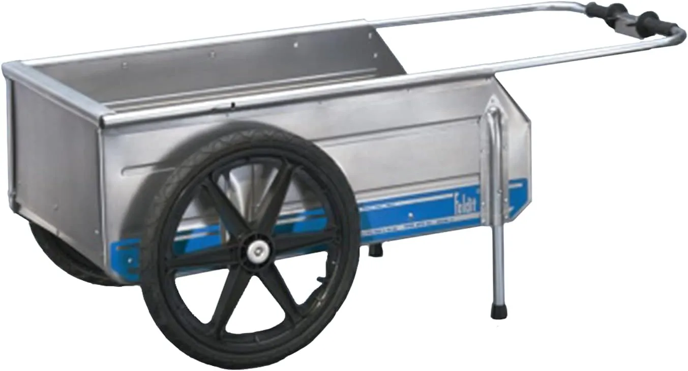 Company Foldit Do It All Portable Aluminum Folding Utility Cart, 330 Pound Capacity, Blue Stripe (2 Pack)