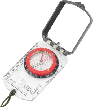 Compass, Slope Meter, Reflector, LED Light Portable Map Directional Compass with Lanyard for Outdoor Adventure