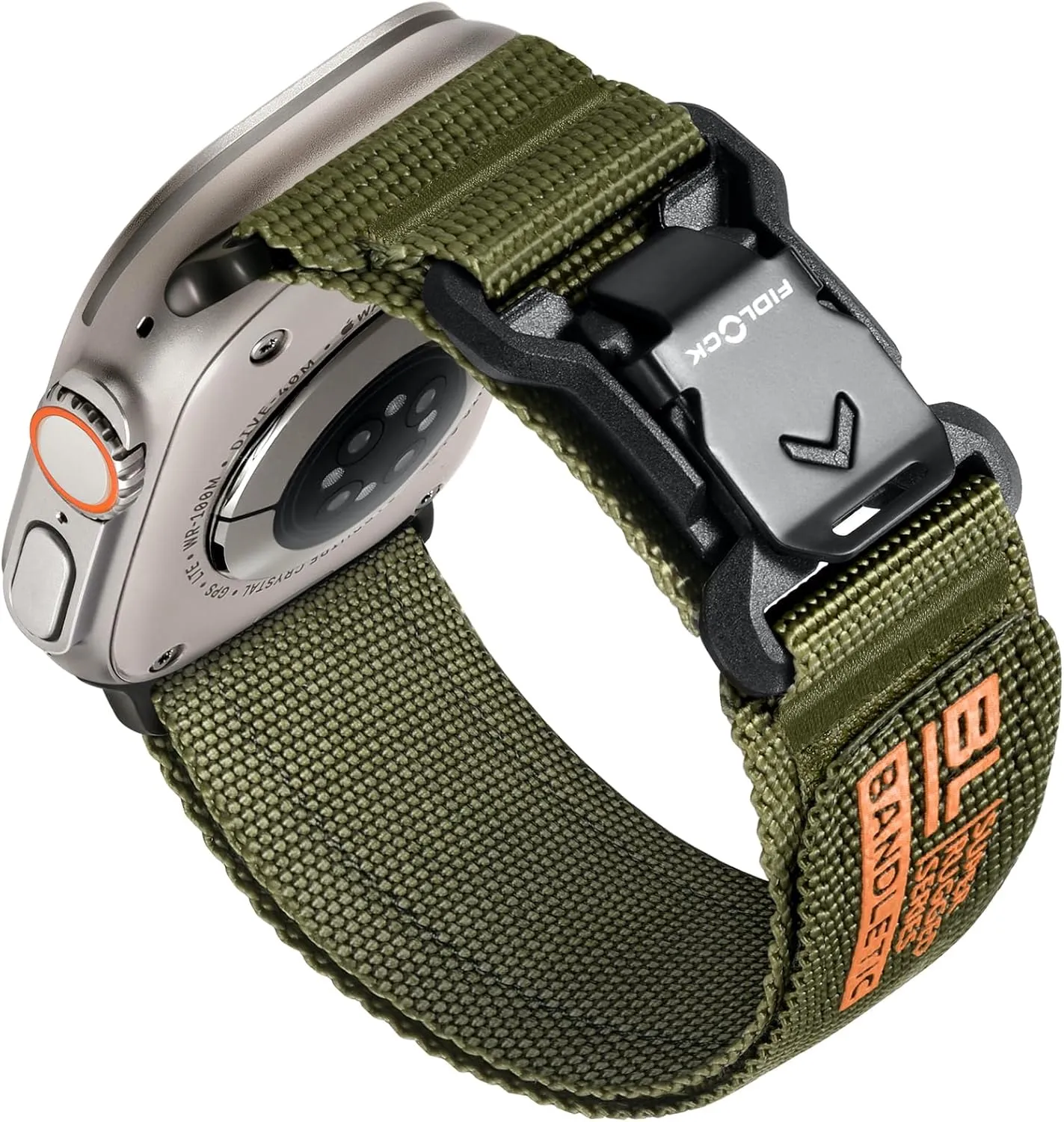 Compatible with Apple Watch Ultra 2 Band - for Men, Rugged Nylon Sport Loop with Magnetic Fidlock V-Buckle for iWatch 49mm(Ultra),46mm(Series 10),45mm(9/8/7),44mm(SE2/SE/6/5/4),42mm(3/2/1)