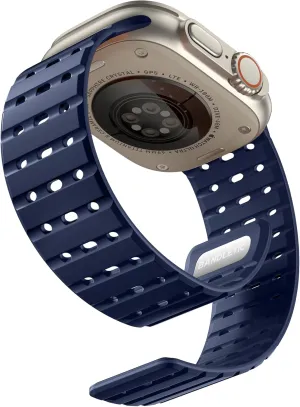 Compatible with Apple Watch Ultra/Ultra 2 Band 49mm/46mm/45mm/44mm/42mm(3/2/1) Men Women, Rugged Magnetic Silicone Sport Watchband for iWatch SE2/SE/10/9/8/7/6/5/4