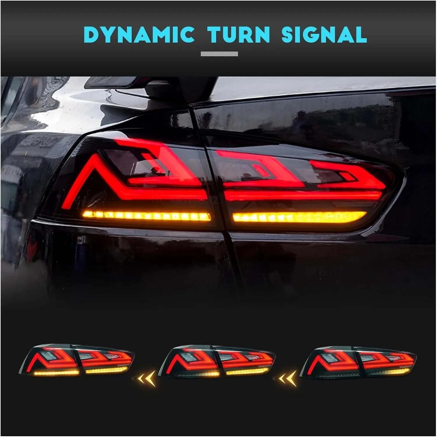 Compatible With Mitsubishi Lancer E-mark EX EVO DRL Start UP Animation Sequential Signal Lamps Assembly 2008-2017(1pair a)