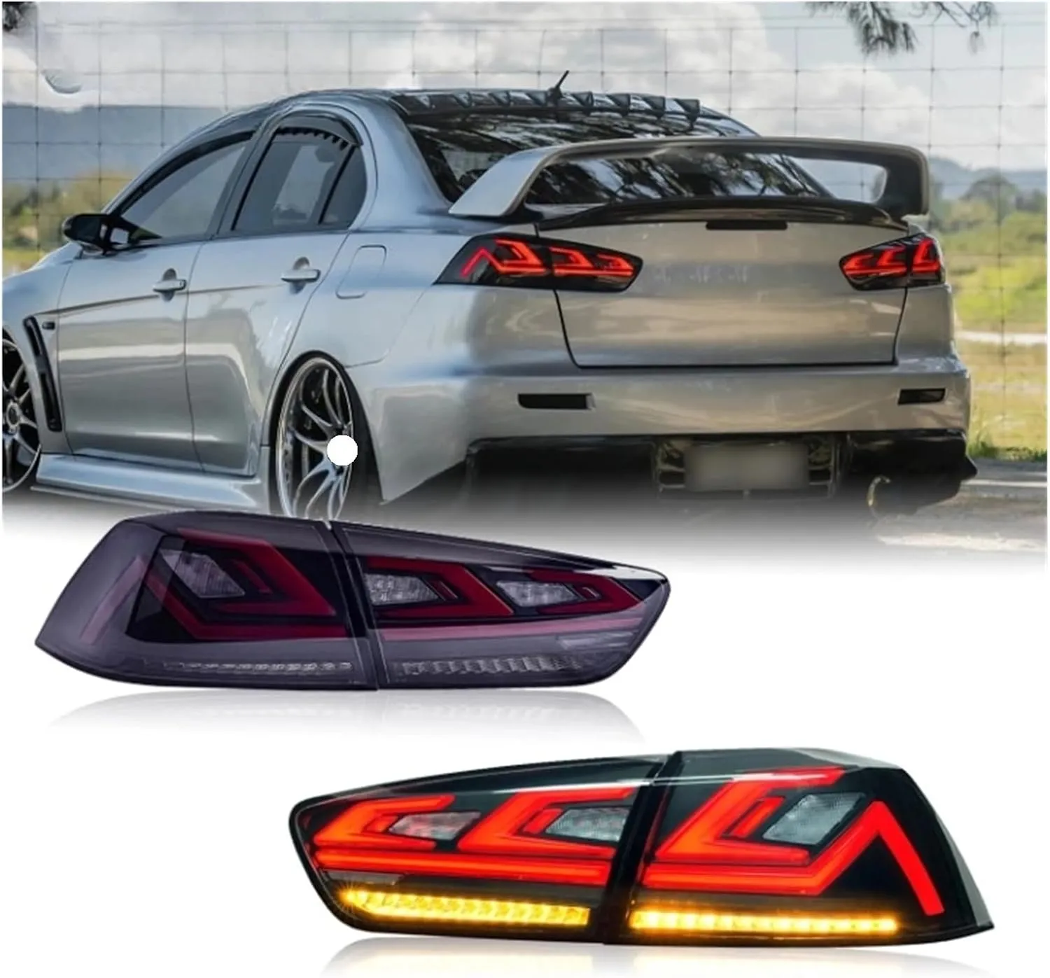 Compatible With Mitsubishi Lancer E-mark EX EVO DRL Start UP Animation Sequential Signal Lamps Assembly 2008-2017(1pair a)