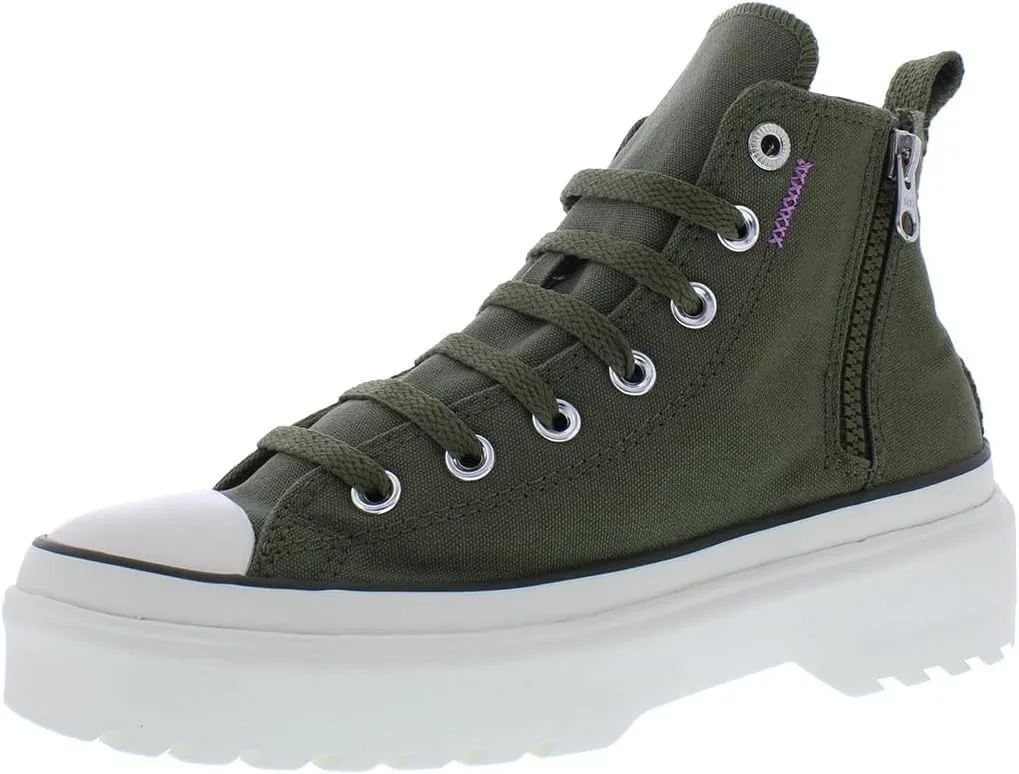 Converse Chuck Tayor All Star Lugged Lift Hi PS Girls Shoes Size 7, Color: Utility/Egret/Grape Fizz