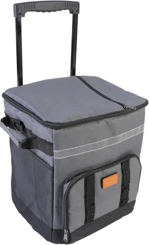 Cooler with Wheels and Handle, 35L Insulated Rolling Cooler, Portable Soft Cooler Bag Ice Chest Beach Cooler Bag on Wheels for Camping Travel Outdoor Picnic