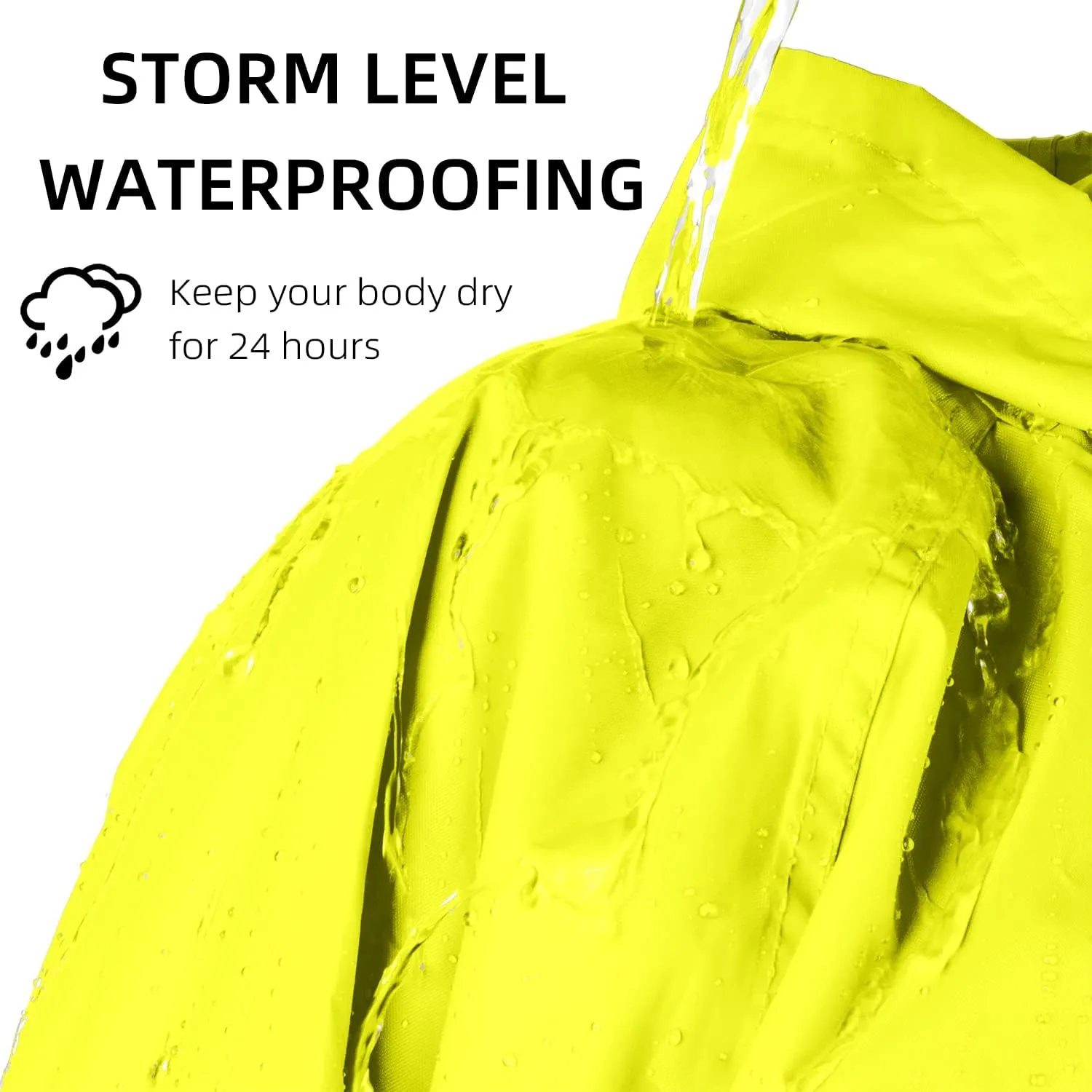 Coralrain Long Hooded Raincoat Safety Waterproof Emergency Rain Jacket Poncho for Men Women Adults