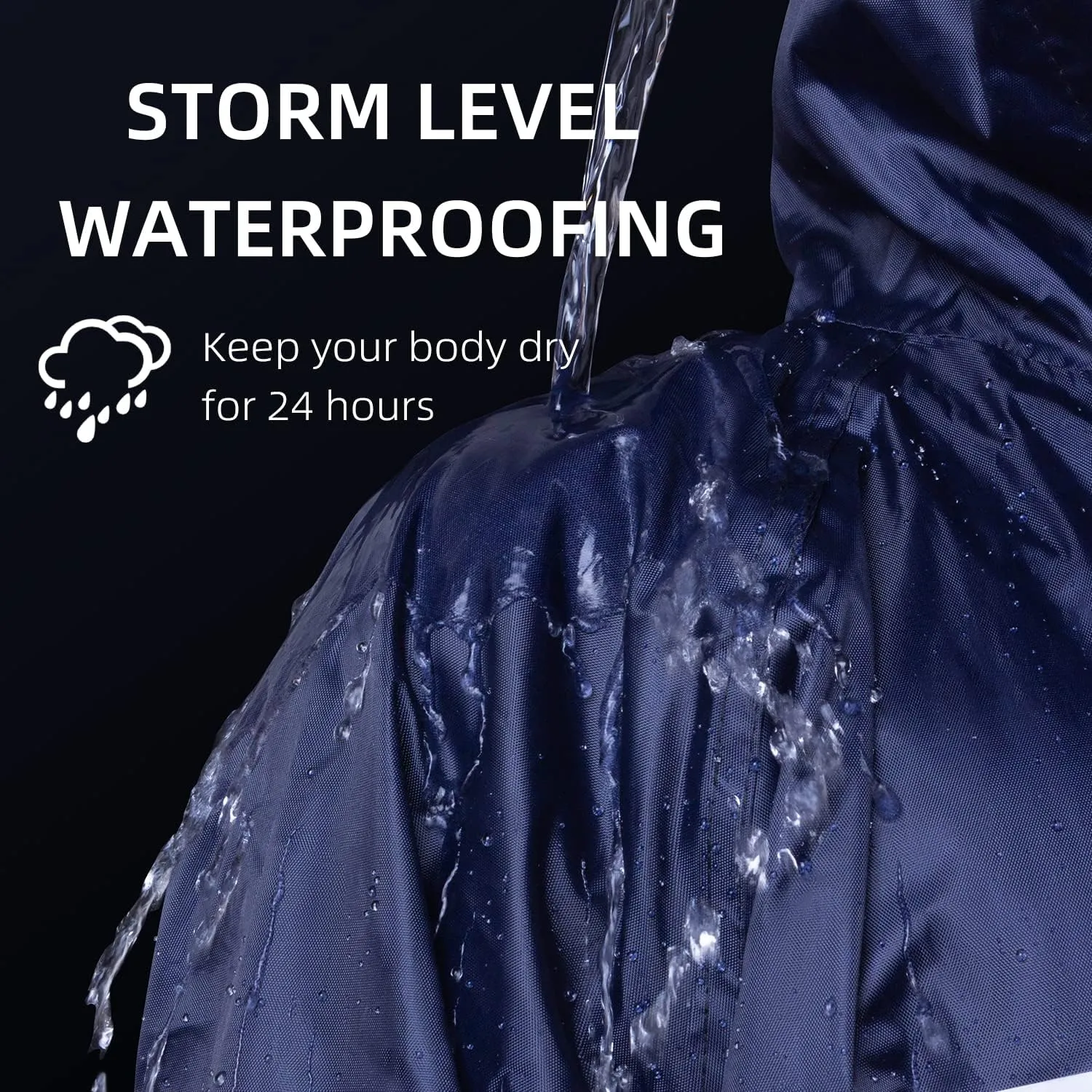 Coralrain Long Hooded Raincoat Safety Waterproof Emergency Rain Jacket Poncho for Men Women Adults
