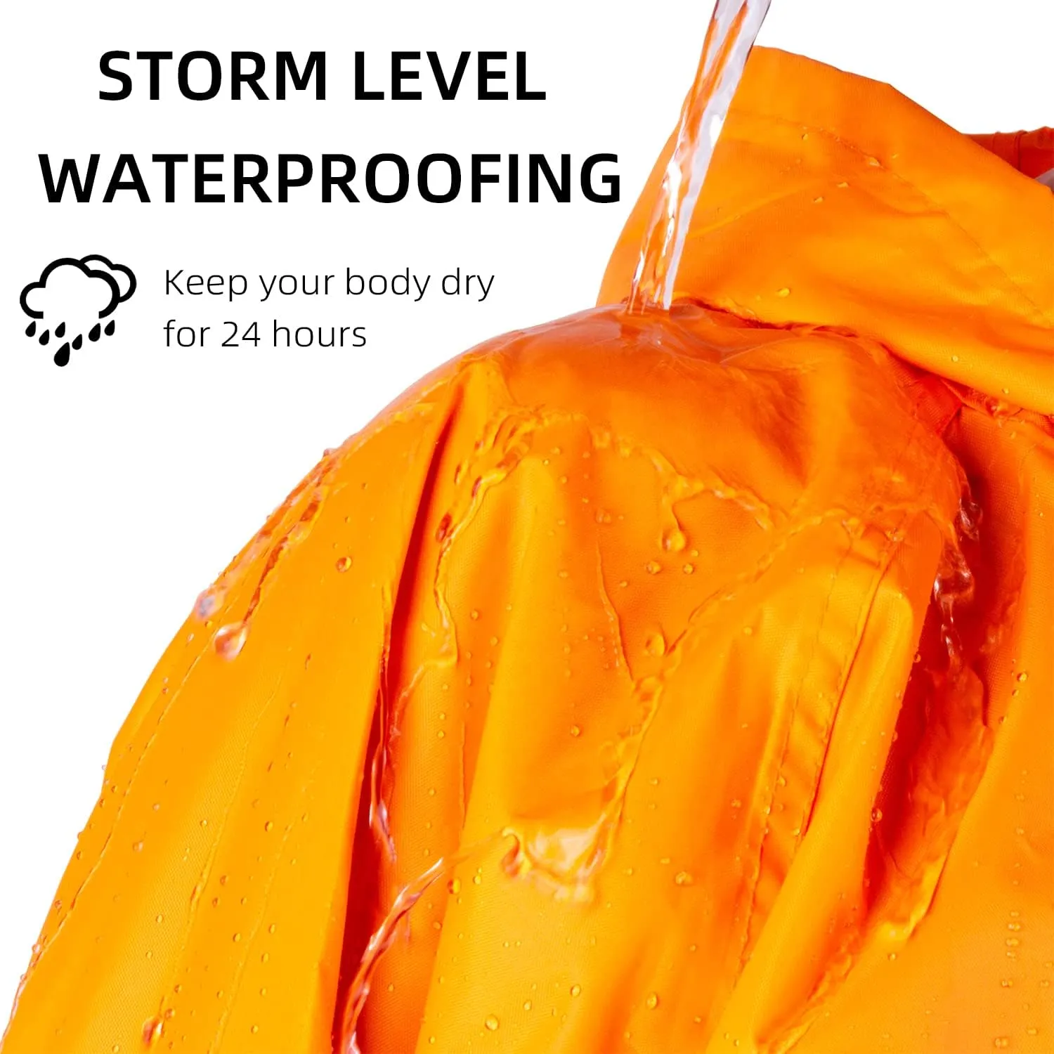 Coralrain Long Hooded Raincoat Safety Waterproof Emergency Rain Jacket Poncho for Men Women Adults
