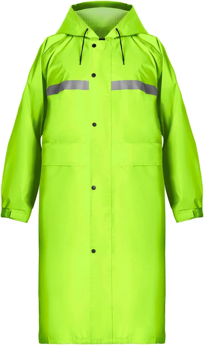 Coralrain Long Hooded Raincoat Safety Waterproof Emergency Rain Jacket Poncho for Men Women Adults