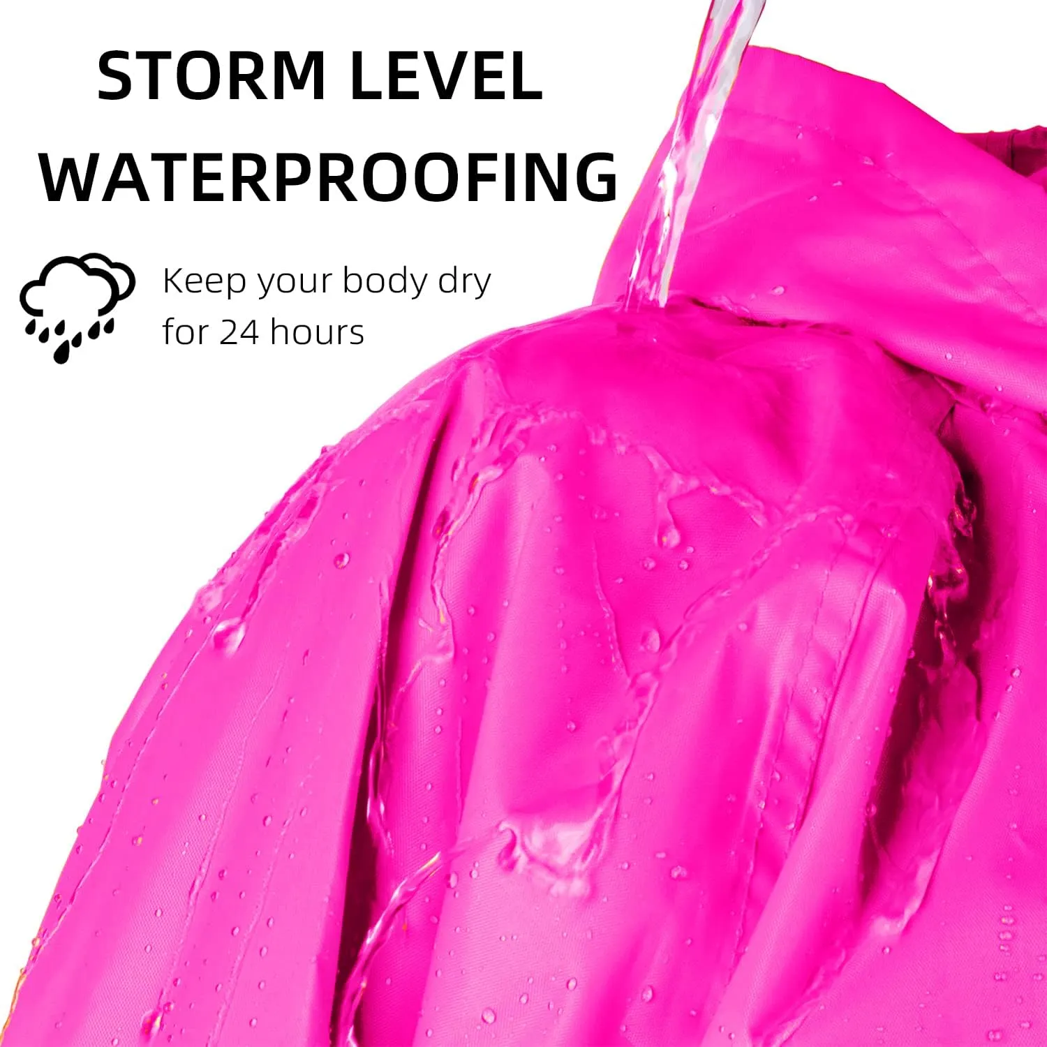 Coralrain Long Hooded Raincoat Safety Waterproof Emergency Rain Jacket Poncho for Men Women Adults