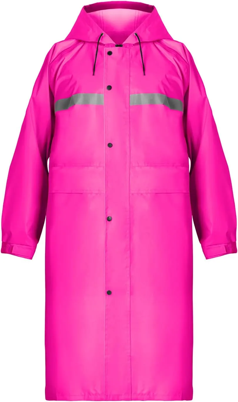 Coralrain Long Hooded Raincoat Safety Waterproof Emergency Rain Jacket Poncho for Men Women Adults