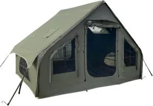 Cotton Inflatable Camping Tent, 2-4 Person, Windproof Glamping Design with Skylight, Instant Setup