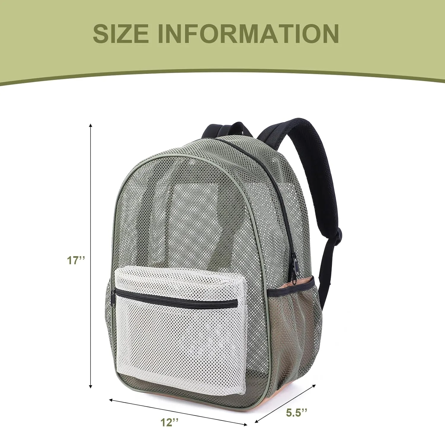 COVAX Heavy Duty Mesh Backpacks for Adults, See Through Backpack for Swimming, Fitness, Sports, Carry Portable Oxygen Concentrators