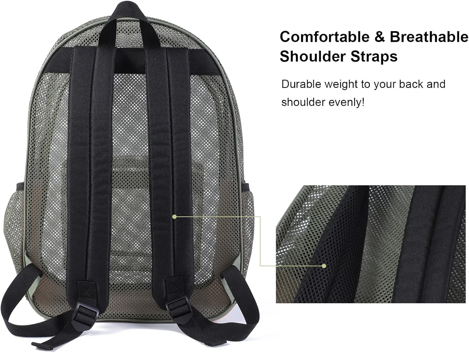COVAX Heavy Duty Mesh Backpacks for Adults, See Through Backpack for Swimming, Fitness, Sports, Carry Portable Oxygen Concentrators
