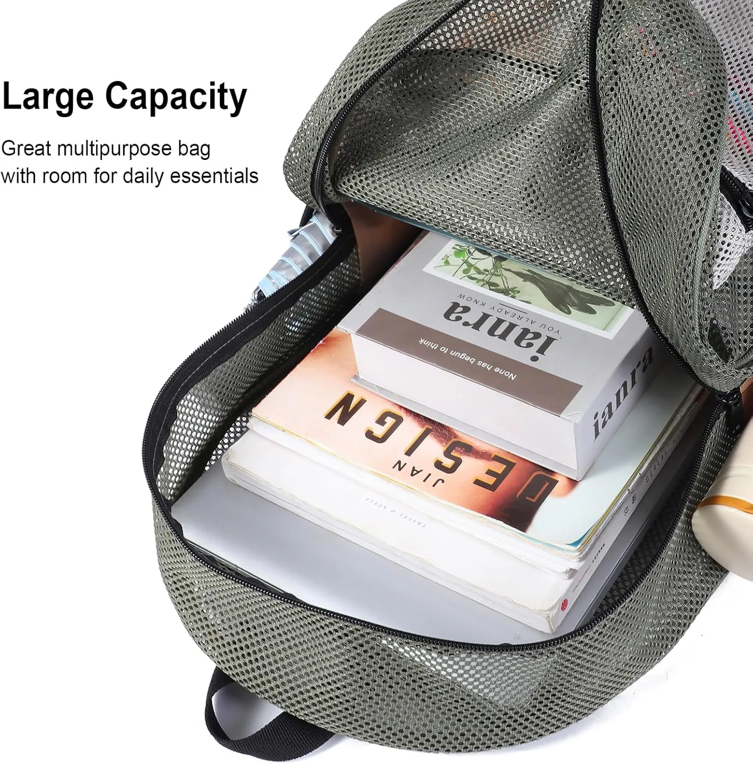 COVAX Heavy Duty Mesh Backpacks for Adults, See Through Backpack for Swimming, Fitness, Sports, Carry Portable Oxygen Concentrators