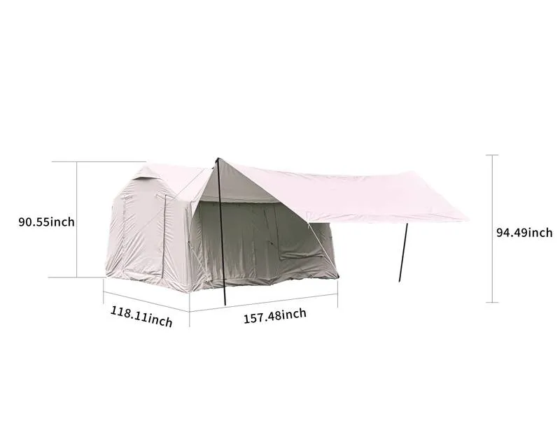 Cozy Air Glamping Tent: Quick Setup & Weather-Ready!