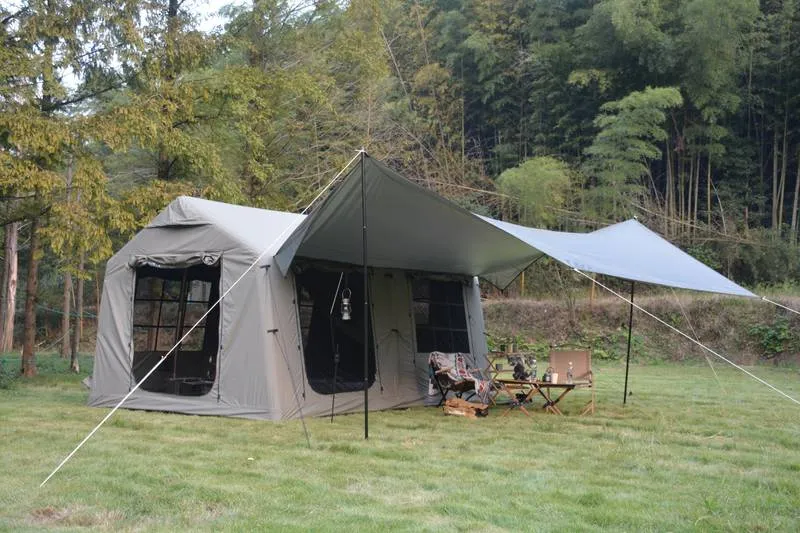 Cozy Air Glamping Tent: Quick Setup & Weather-Ready!