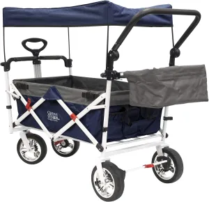 Creative Outdoor Push Pull Stroller Wagon for Kids, 150lbs Weight Capacity, All-Terrain Collapsible Folding Cart with Canopy and Adjustable Handle, Beach, Park, Garden, Camping & Tailgate