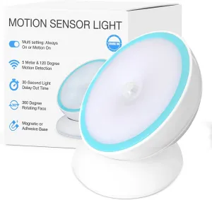 Cruise On Motion-Activated Battery LED Light with Magnetic Base, 360° Rotating Night Lamp for Closets, Bathrooms, Hallways & Cabinets, Wireless, Easy Install, Auto Sensor for Hands-Free Illumination