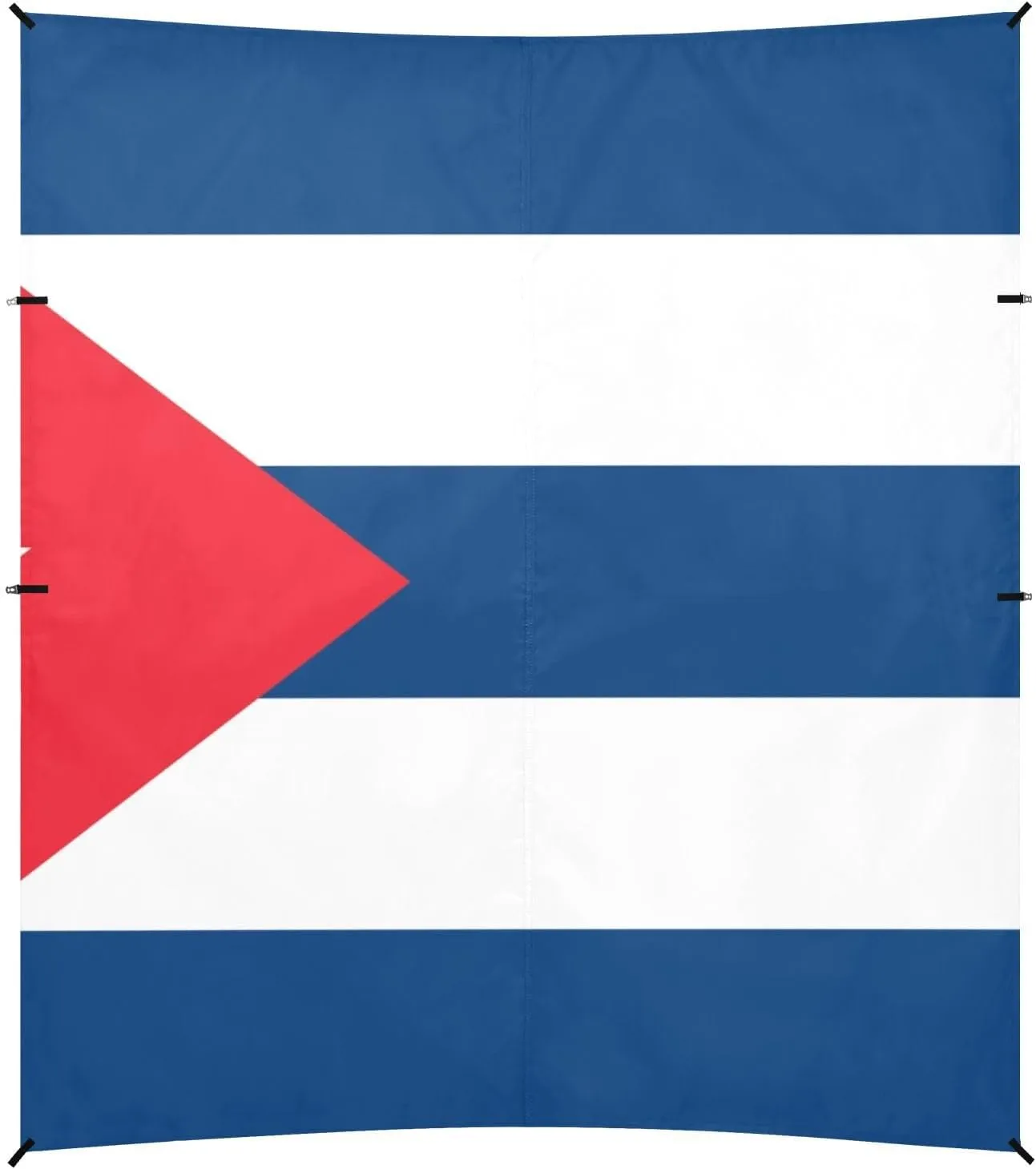 Cuba Flag Foldable Beach Canopy UPF50 Waterproof Large Portable Sun Shelter with Sand Shovel, Sandbags for Family Trips, Picnics & Camping