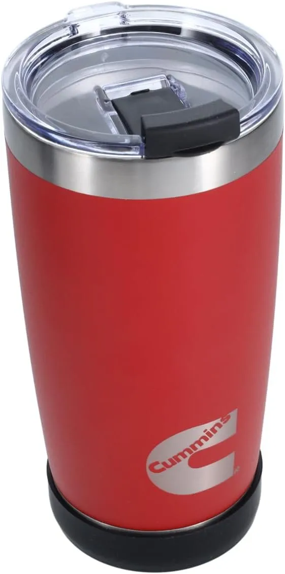 Cummins 20oz Tumbler Stainless Steel Reusable Travel Coffee Mug Double Wall Insulated Thermal Coffee Mug with Snap Seal, Red Matte