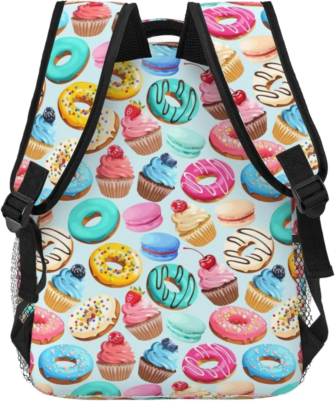 Cupcakes Donuts Pattern Backpack Laptop Backpack Sports Travel Shoulder bag Light casual backpack