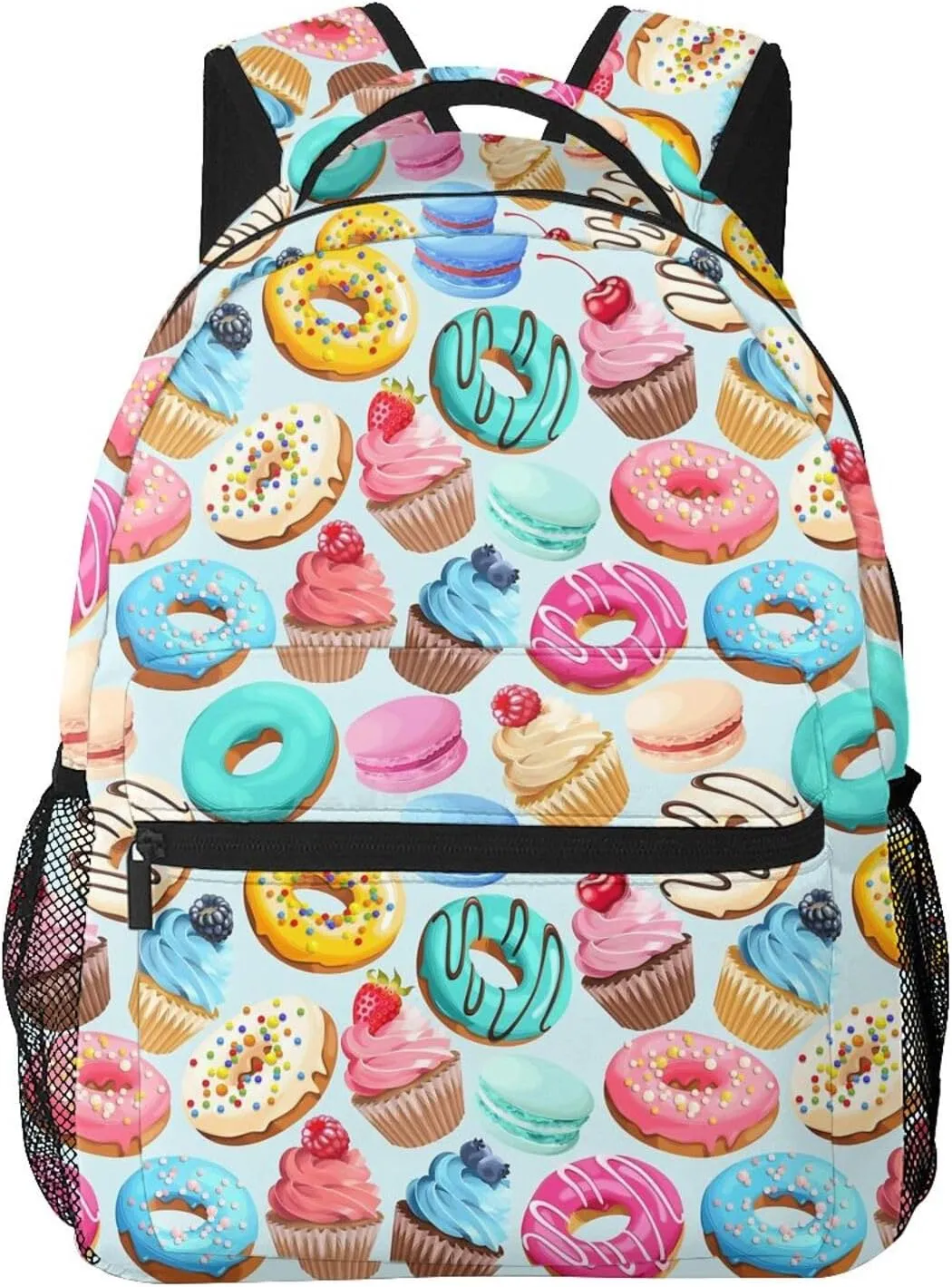 Cupcakes Donuts Pattern Backpack Laptop Backpack Sports Travel Shoulder bag Light casual backpack
