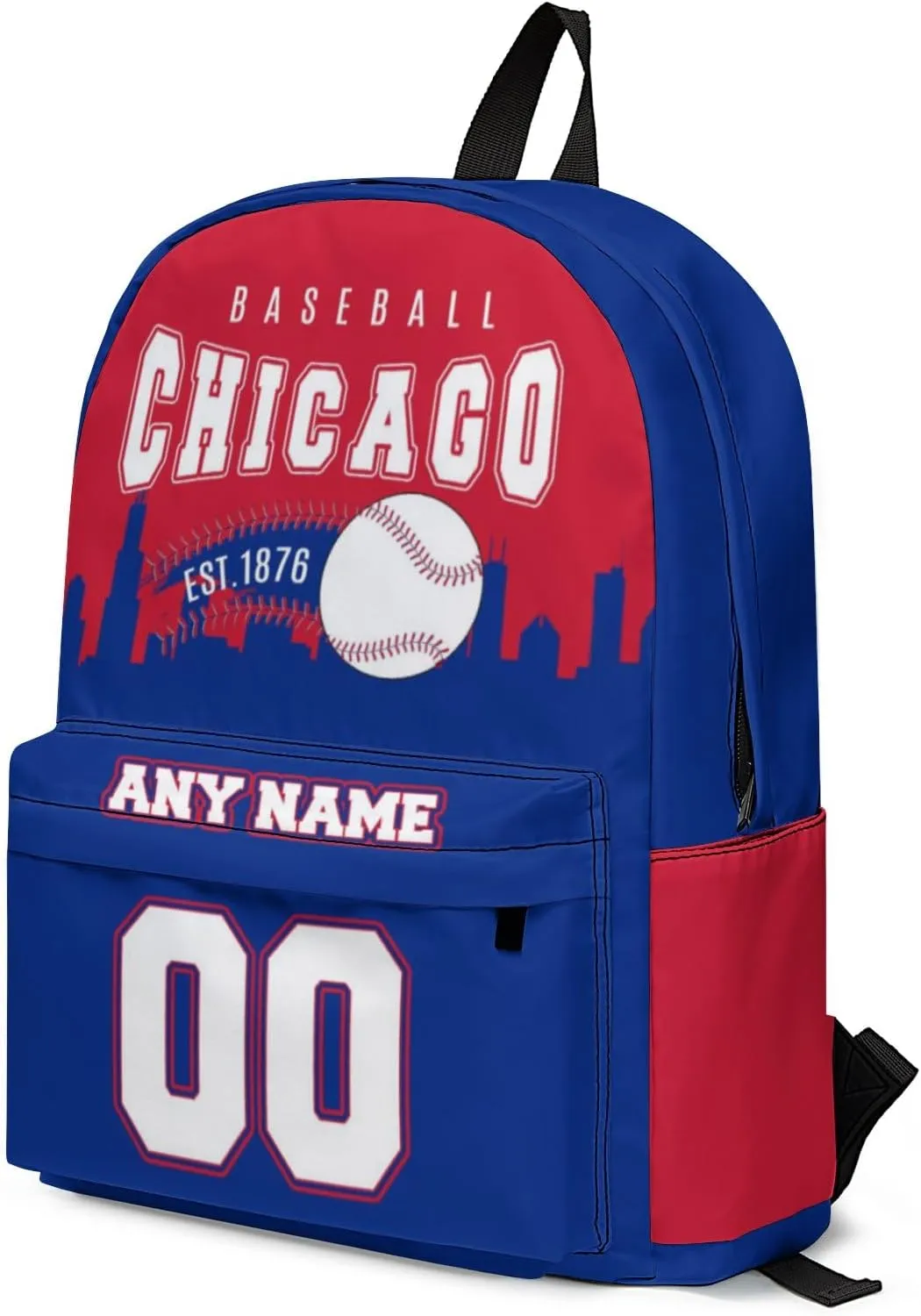 Custom Chicago Backpack High Capacity Personalized Name Number Laptop Bag Travel Shoulder Daypack Fans Gift for Men Women Boy