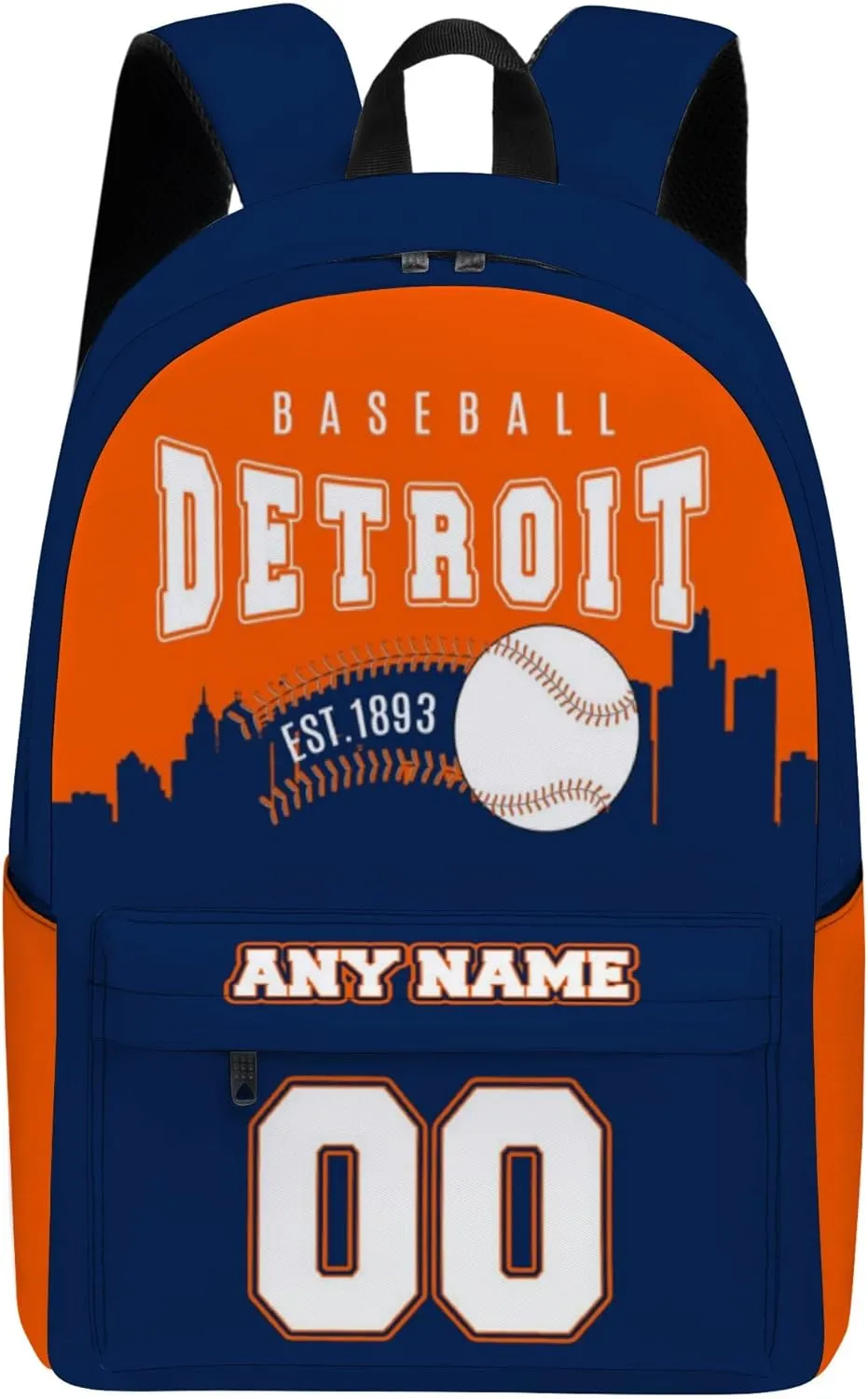 Custom Detroit Backpack High Capacity Personalized Name Number Laptop Bag Travel Shoulder Daypack Fans Gift for Men Women Boy