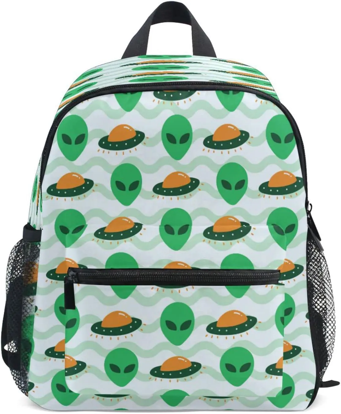 Cute Alien Ufo Invasion Spaceship Kids Backpack for Boys Girls Students SchoolBag for Toddler Children Daycare Preschool Shoulder Bookbag with Chest Strap Kindergarten Elementary Travel S