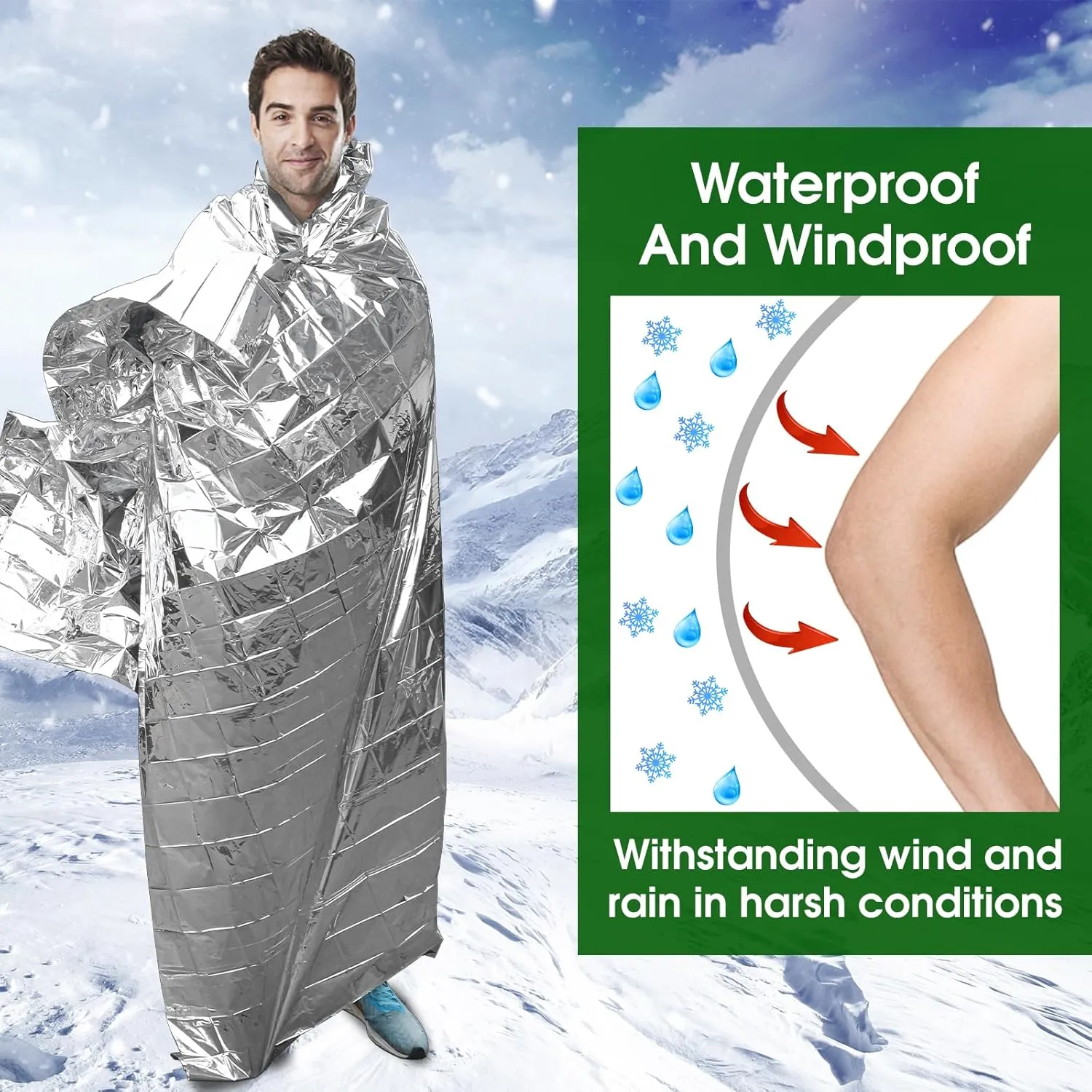CXYARY 30 Pack Emergency Mylar Thermal Blanket, 84” x 52” Space Blankets, Emergency Thermal Blanket Space Rescue Survival Gear Camping for Outdoors, Hiking, Camping Survival