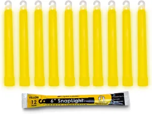 Cyalume 6" Light Sticks, 12 hour (10 pack) YELLOW