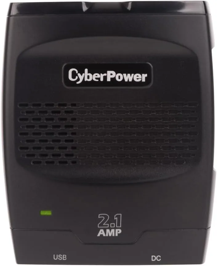 CyberPower CPS175SURC1 175W Mobile Power Inverter with 2.1A USB Charger - Slim Line Design, Black/Gray