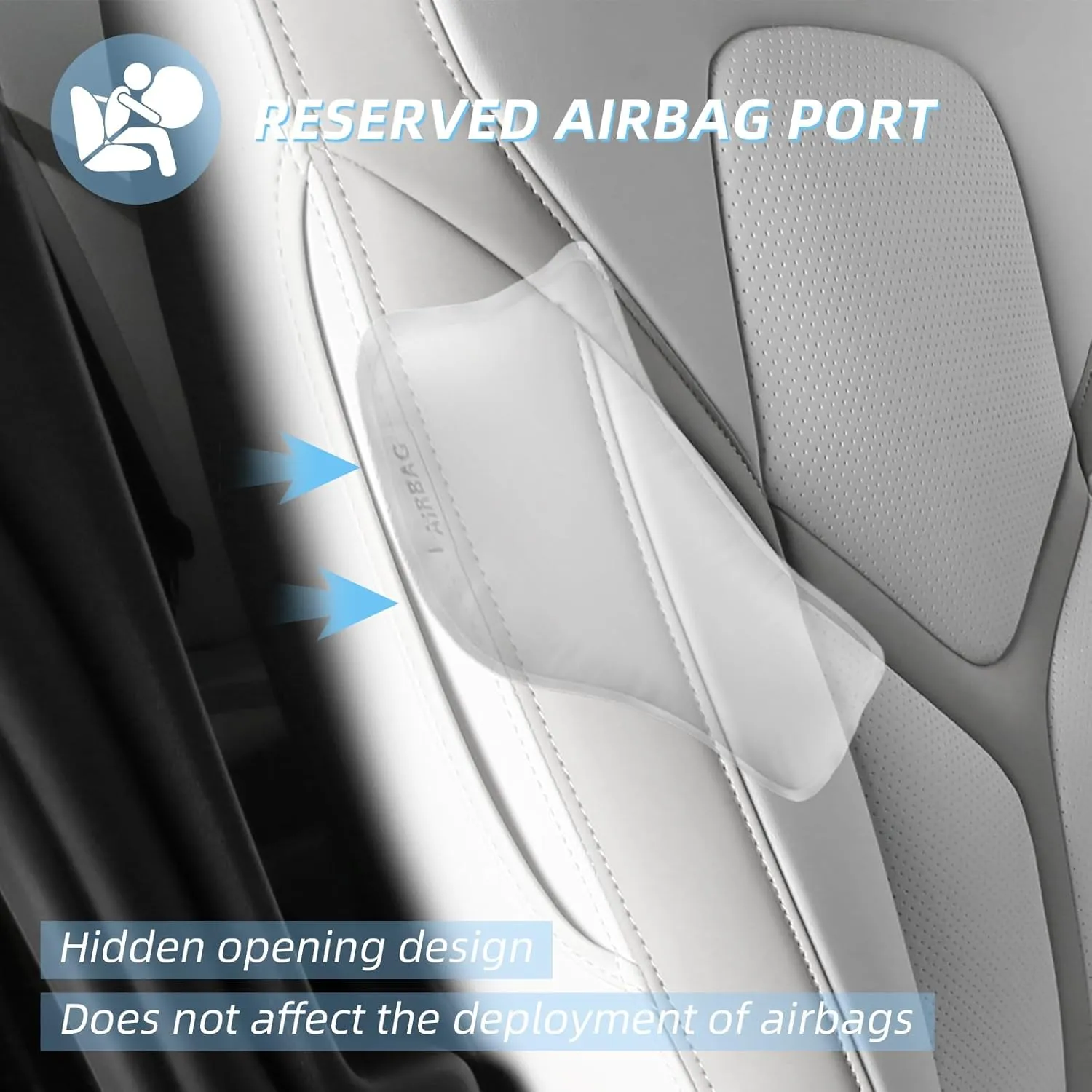 CZCGYDY Seat Covers for Tesla Model Y,Car Seat Covers Full Set Custom Fit for Model Y 2023 2022 2021 2020,Airbag Compatible,Full Surround,Breathable Leather,Easy to Clean(White&Grey)
