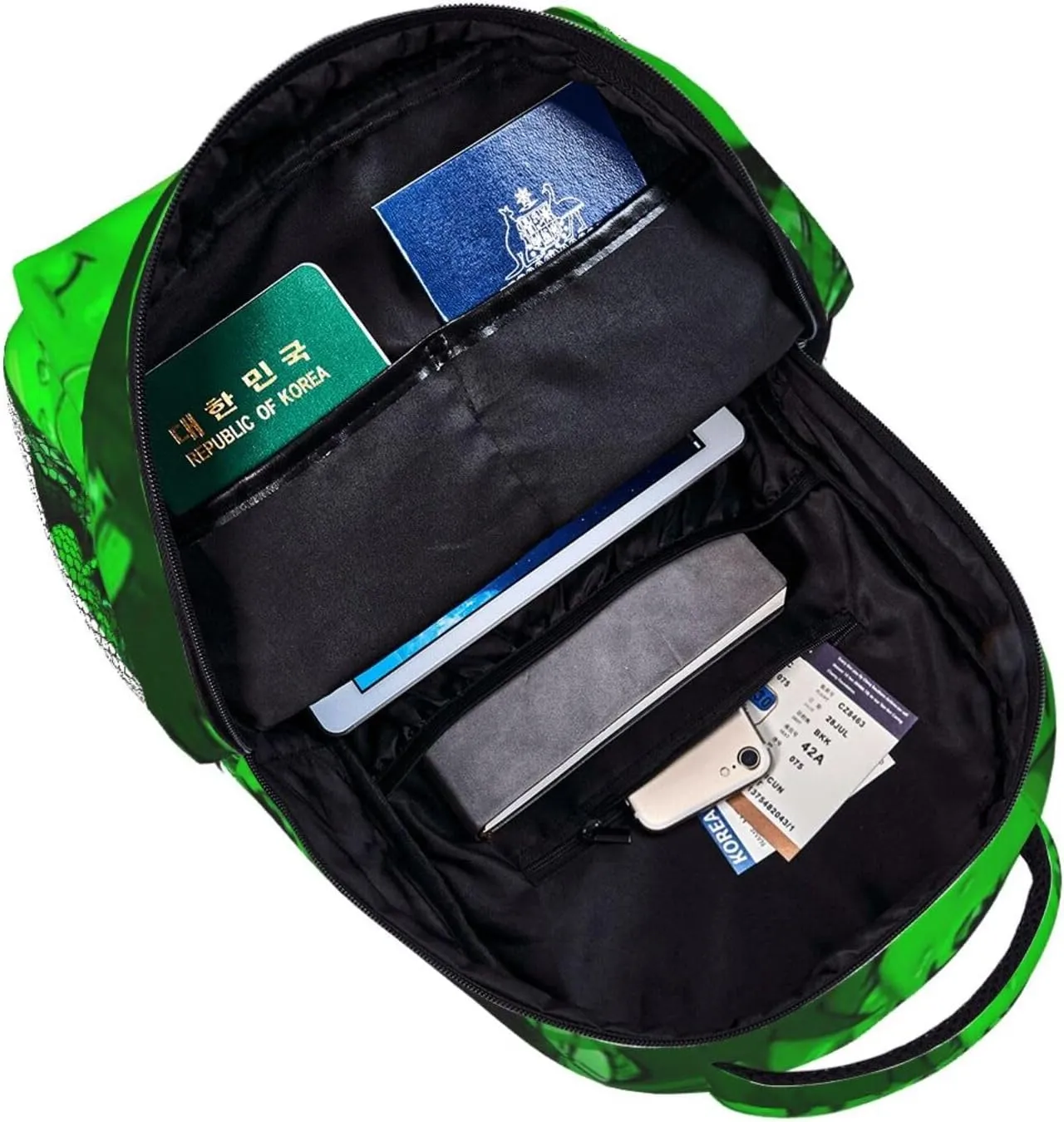 D-adan lightweight casual student backpack with adjustable shoulder straps and cushioned back for comfort Black