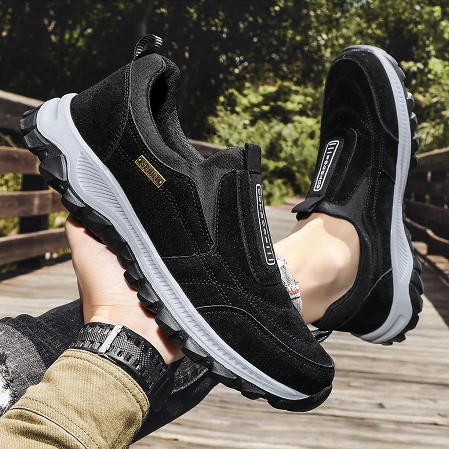 Dallader Men's Comfortable Waterproof Orthopedic Walking Shoes, Comfort and Durability for Hiking and Everyday Wear