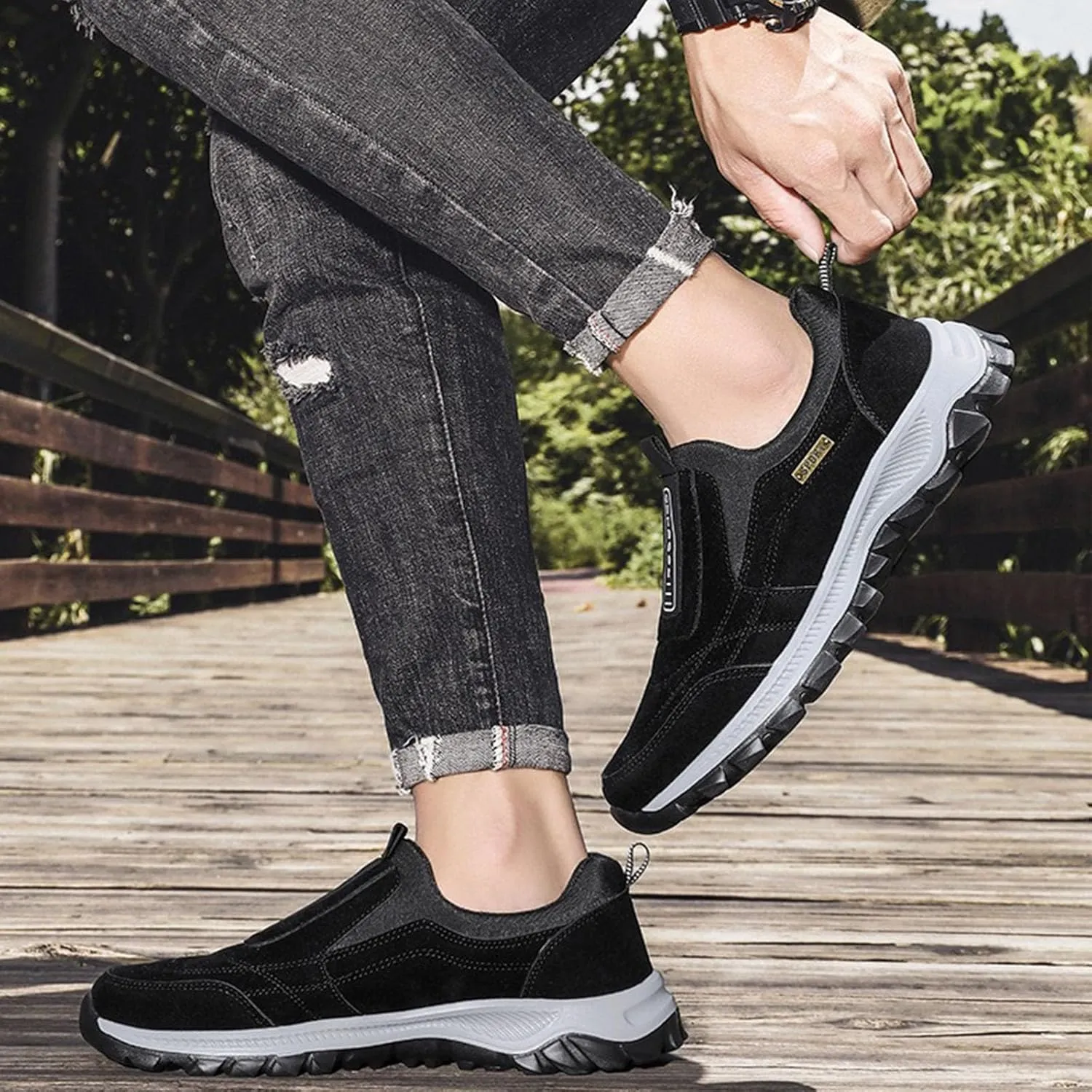 Dallader Men's Comfortable Waterproof Orthopedic Walking Shoes, Comfort and Durability for Hiking and Everyday Wear