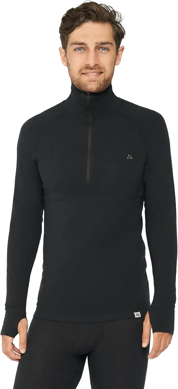 DANISH ENDURANCE Merino Wool Long Sleeve for Men, Thermal Top, Merino Wool Base Layer Underwear, with or Without a Zipper