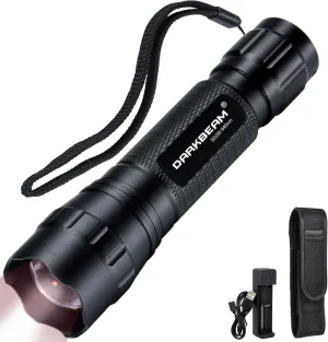 DARKBEAM ir Flashlight Infrared 940nm Light LED Rechargeable Mini for Night Vision, Tactical ir Illuminator with Long Range & High Power, Focus Adjustable for Hunting, Observation, Search