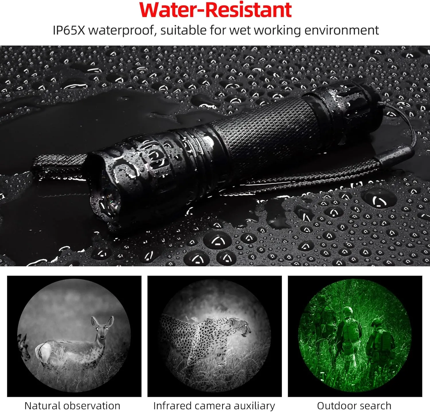 DARKBEAM ir Flashlight Infrared 940nm Light LED Rechargeable Mini for Night Vision, Tactical ir Illuminator with Long Range & High Power, Focus Adjustable for Hunting, Observation, Search