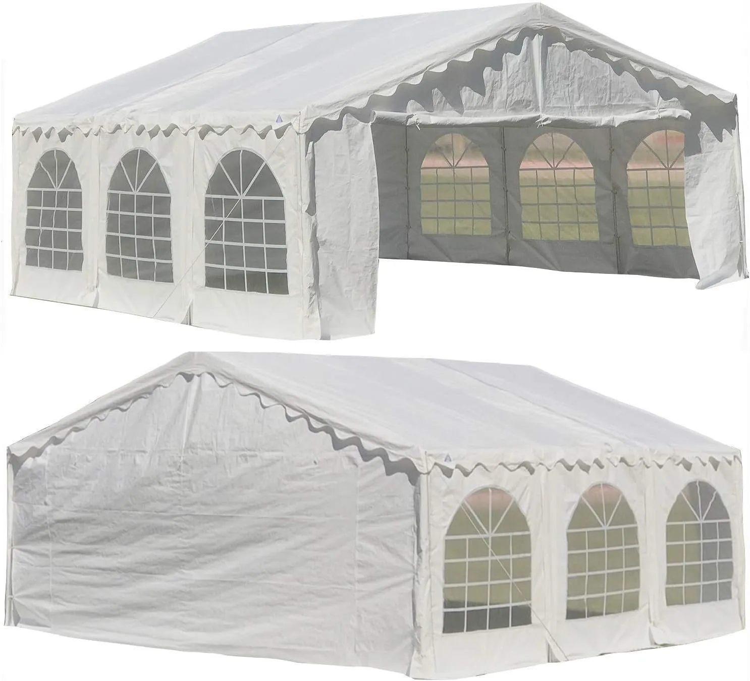 DELTA 20'x20' Budget PE Party Tent Heavy Duty Upgraded Galvanized Wedding Tent Canopy Big Tents Carport Outdoor Event