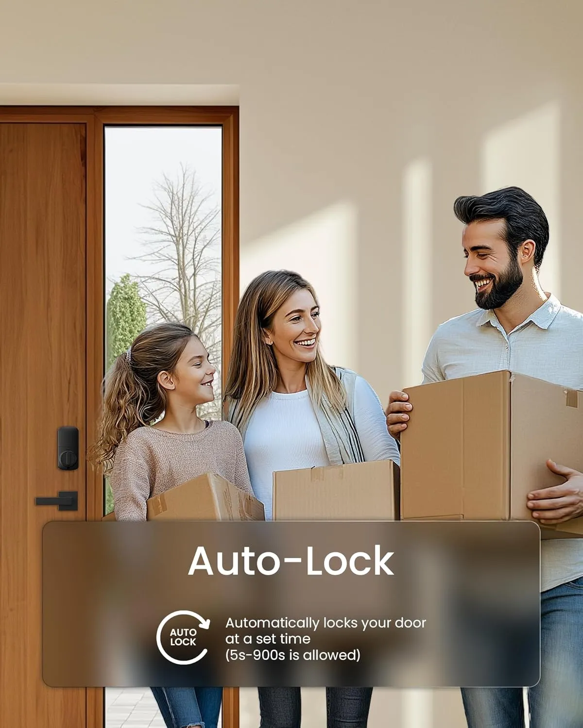 DESLOC B200 Fingerprint Smart Door Lock, Keyless Entry Door Lock, App Control, Smart Locks for Front Door, Smart Deadbolt Lock, Touchscreen Keypad, Emergency Power Port, 12 Months Battery, IP54