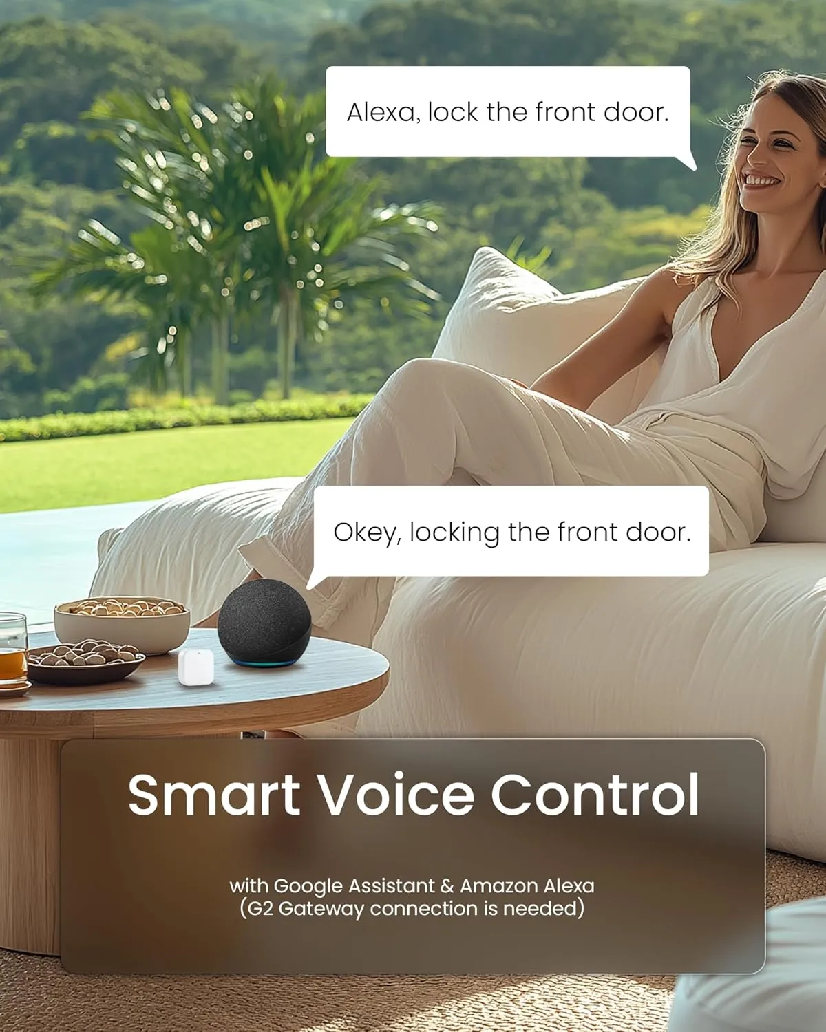 DESLOC B200 Fingerprint Smart Door Lock, Keyless Entry Door Lock, App Control, Smart Locks for Front Door, Smart Deadbolt Lock, Touchscreen Keypad, Emergency Power Port, 12 Months Battery, IP54