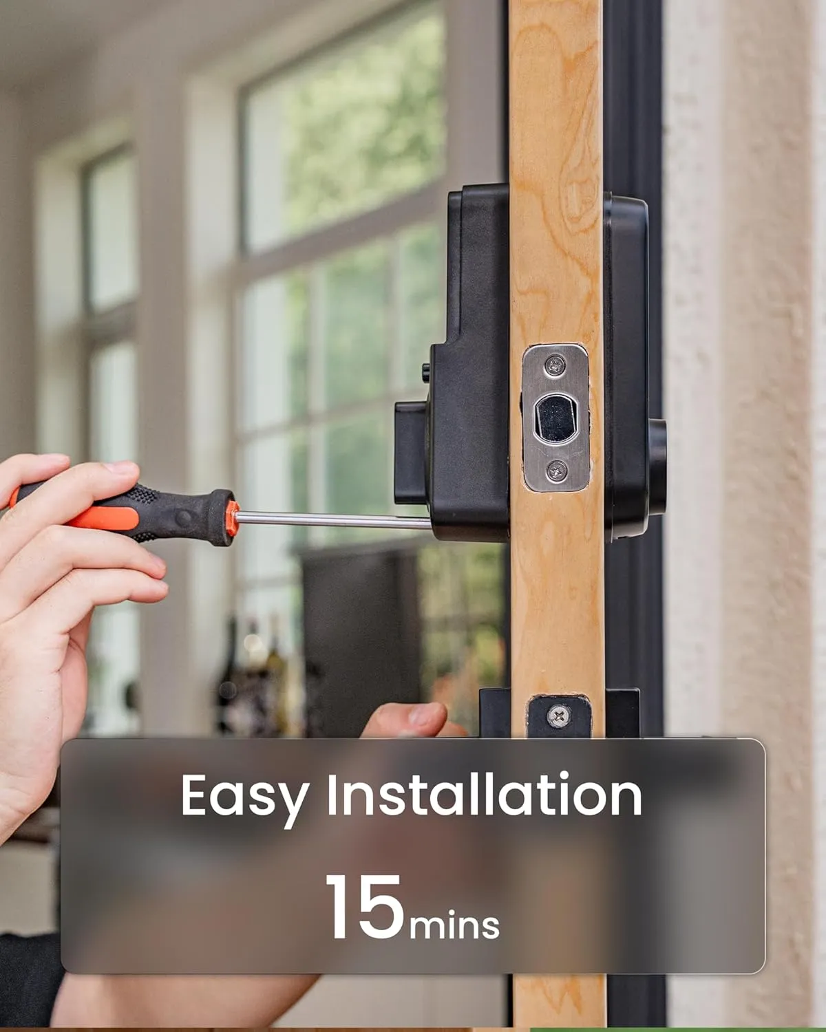 DESLOC B200 Fingerprint Smart Door Lock, Keyless Entry Door Lock, App Control, Smart Locks for Front Door, Smart Deadbolt Lock, Touchscreen Keypad, Emergency Power Port, 12 Months Battery, IP54