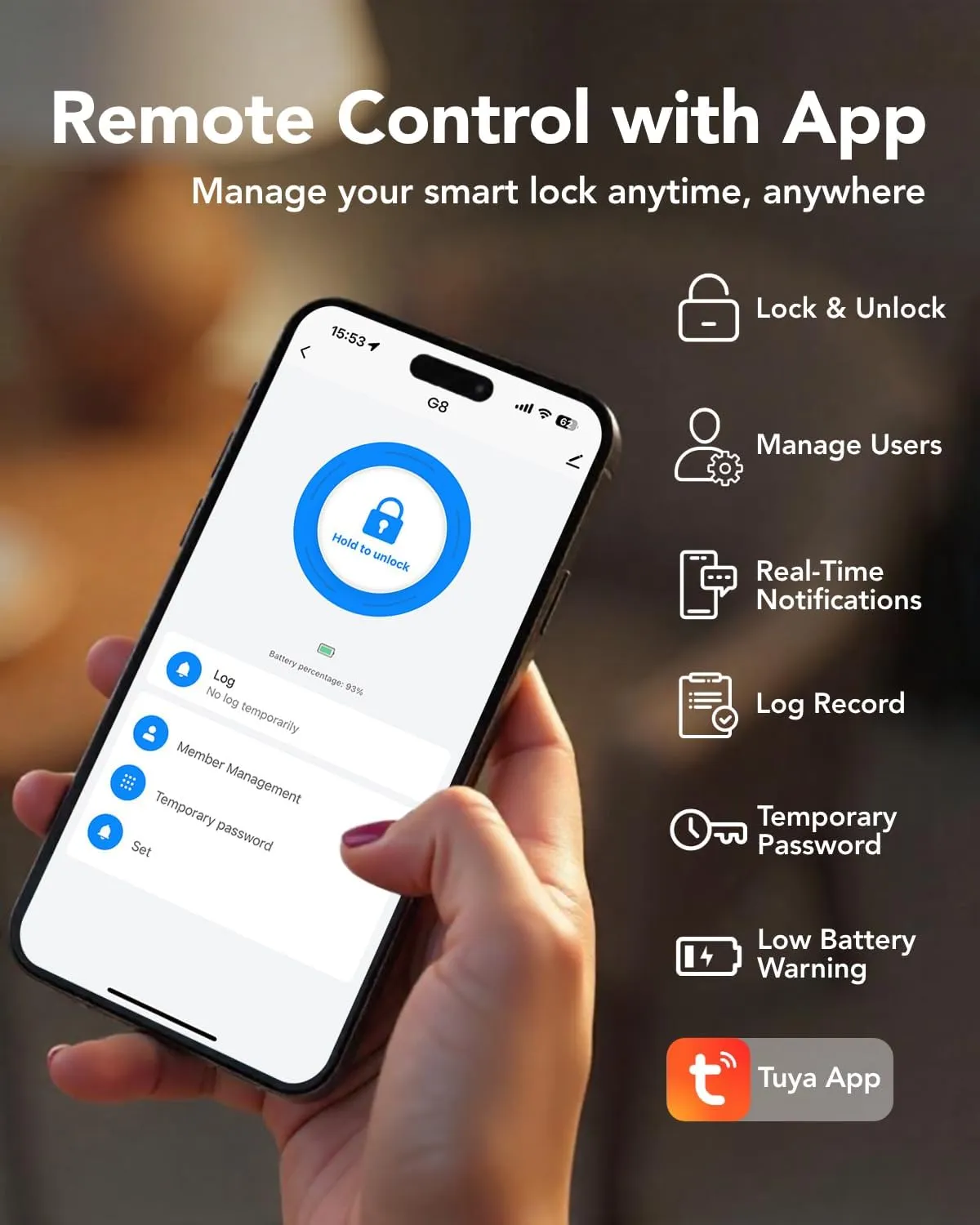 Devo G8 Smart Lock, Fingerprint Door Lock with Code, 6-in-1 Keyless Entry Door Lock, Smart Locks for Front Door, Built-in WiFi Deadbolt, App Remote Control, Touchscreen Keypad, 8 Months Battery