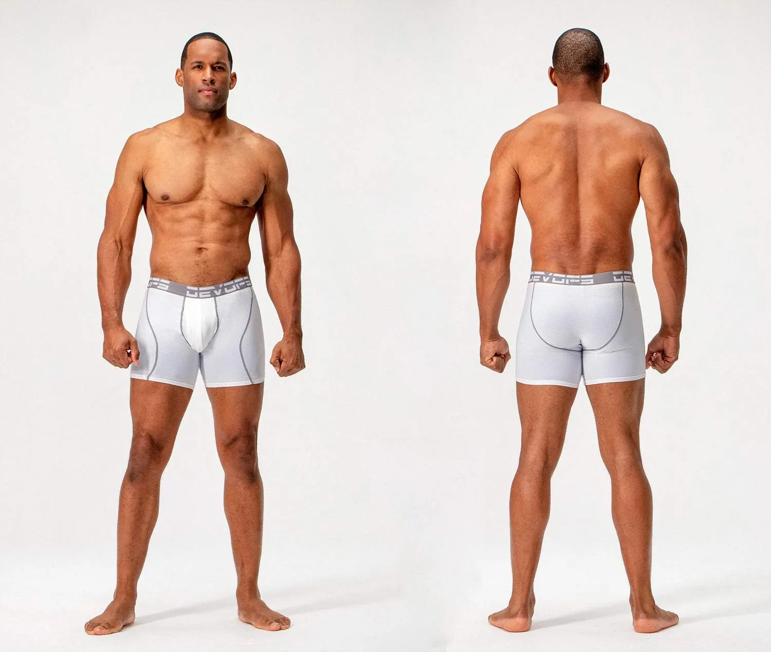 DEVOPS Men's Perfomance Cool Dry Mesh Underwear Boxer Trunk 6-inch Brief (3 Pack)