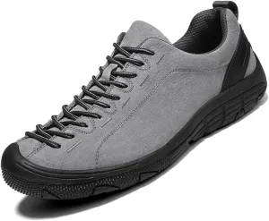 DirraBra Men's Suede Lace-Up Non-Slip Hiking Sneakers Low Top Lightweight Comfortable Outdoor Casual Trekking Hiking Shoes Breathable Trail Running Walking Shoes
