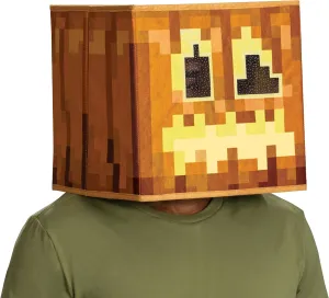 Disguise Jack O'Lantern Block Head Mask, Offiical Minecraft Glow in the Dark Blockhead Costume Accessory, Unisize 8 