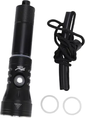 Dive Light Diving Flashlight Underwater Torch IPX8 Rainproof 2000LM 5 Modes 100M Depth Magnetic Control Switch for Snorkeling Camping Swimming Hiking Fishing