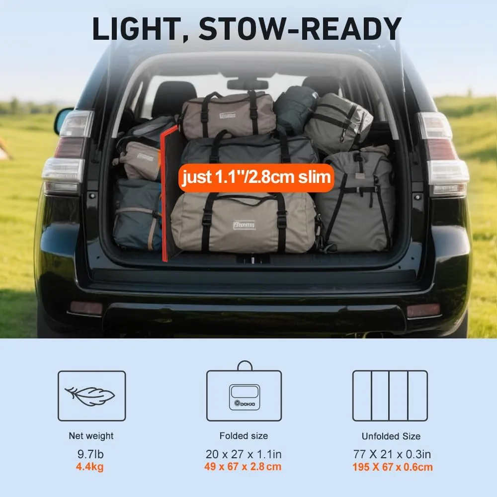 DOKIO 220w 18v Portable Foldable Solar Panel Kit (29x21inch,11.7lb) Solar Charger with Controller 2 USB Output to Charge 12v Batteries/Power Station (AGM, Lifepo4) Rv Camping Trailer Emergency Power……