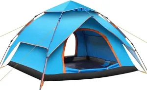 Dome Pop-Up Camping Tent,3-4 Person Automatic Tent,Double Layer Tent,Large Family Tent